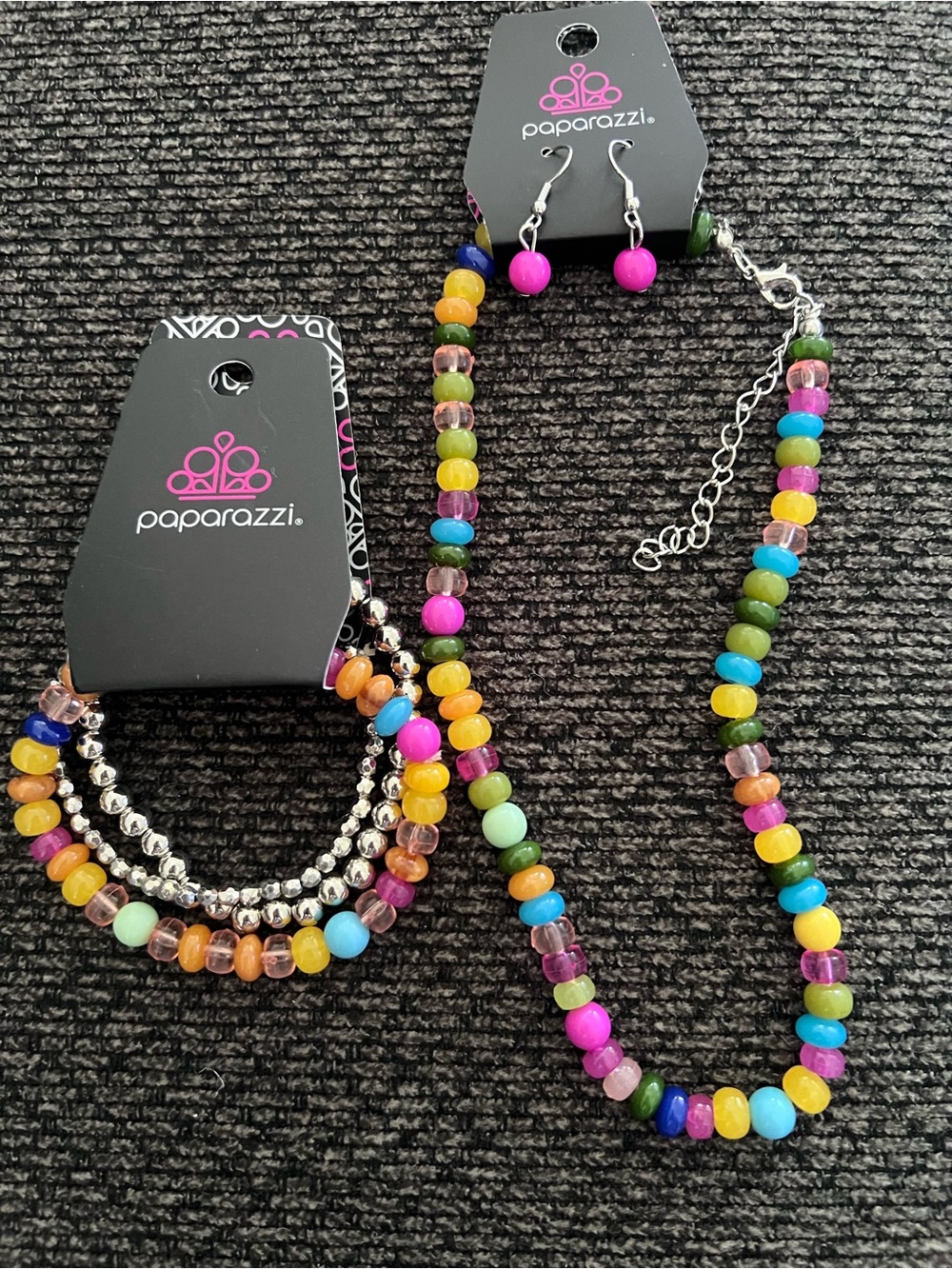 Paparazzi Bright Colored Necklace Bracelet Set